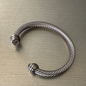 Silver Twisted Cable Cuff Bracelet